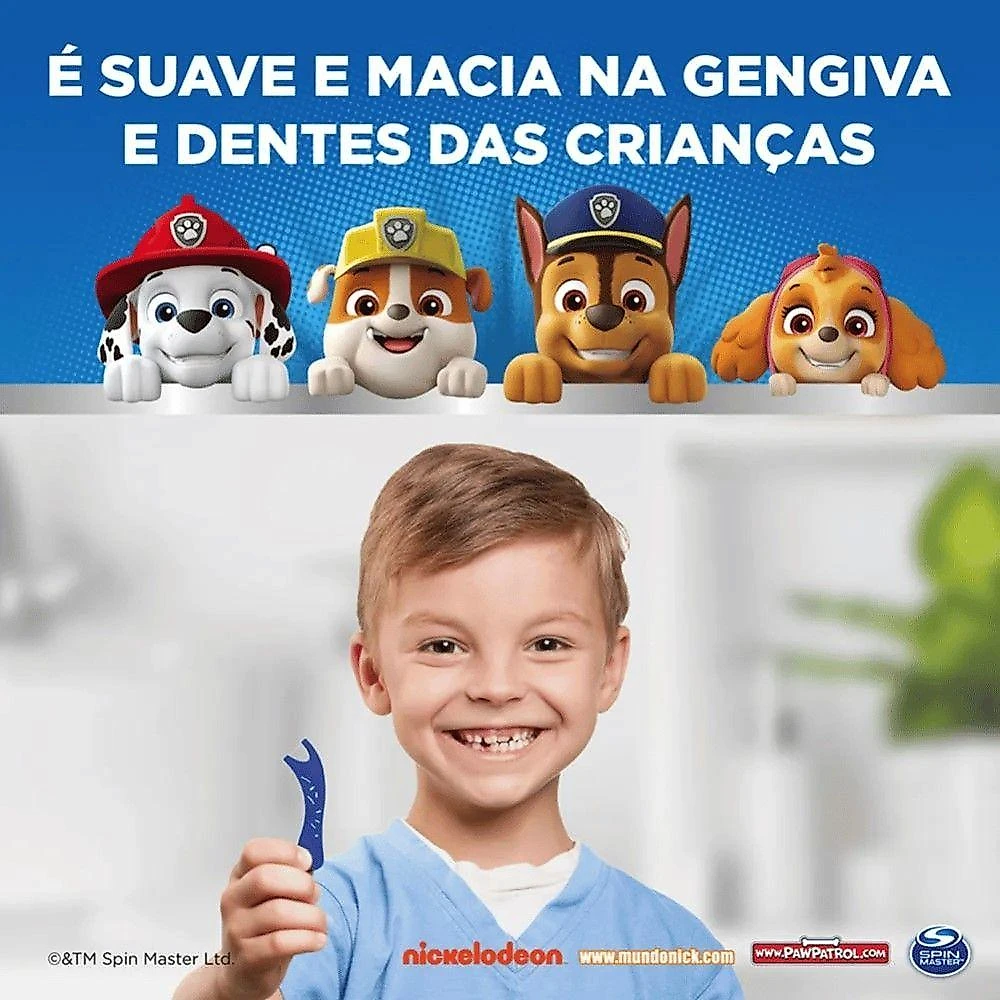 Flosser Infantil Fio Dental Individual Gum Patrulha Canina Sabor Uva para Higiene dos Dentes 40
