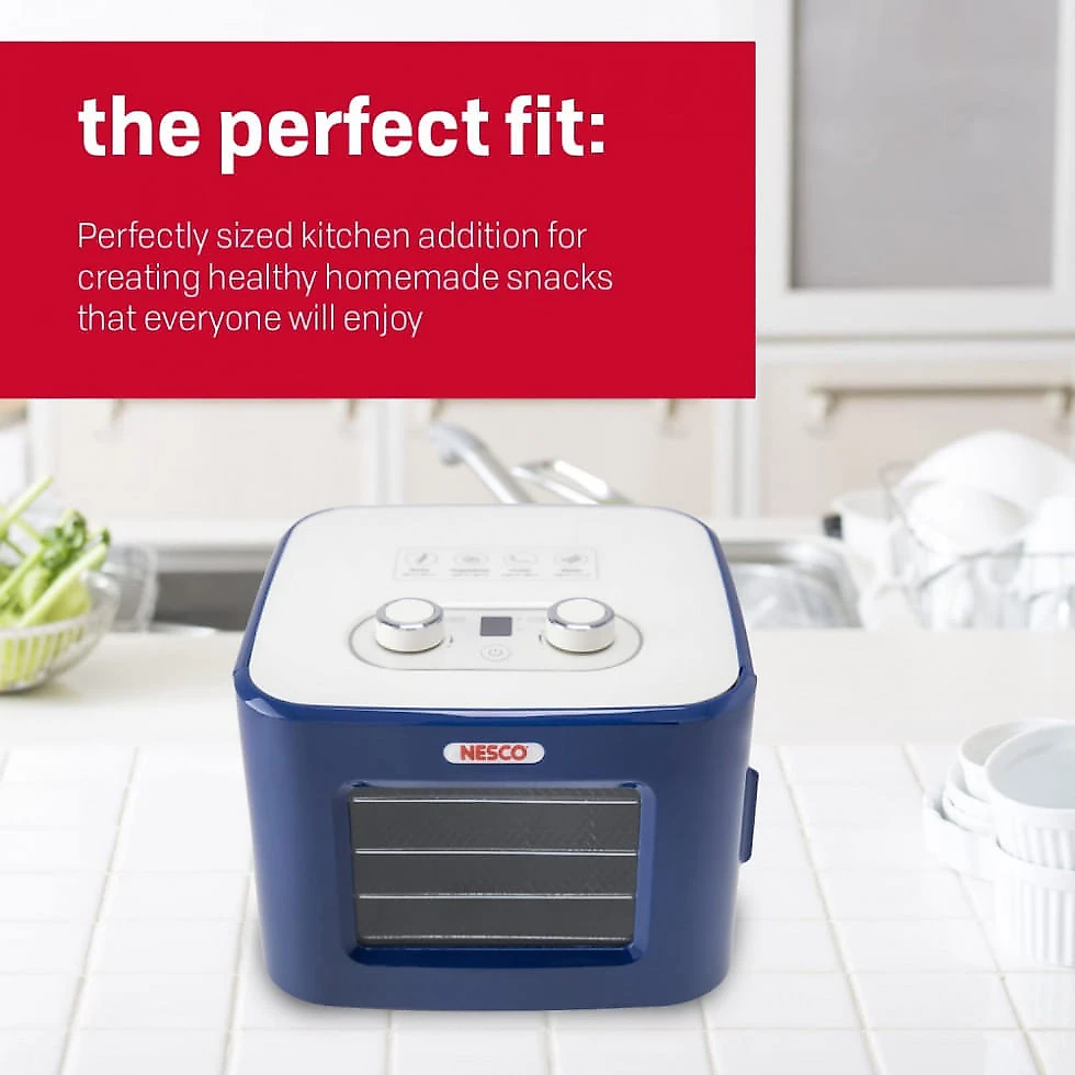 Desidratadora de Alimentos com 4 Bandejas e Controle Digital em Aço Inoxidável 400W, 110v, NESCO FD-41B, Azul