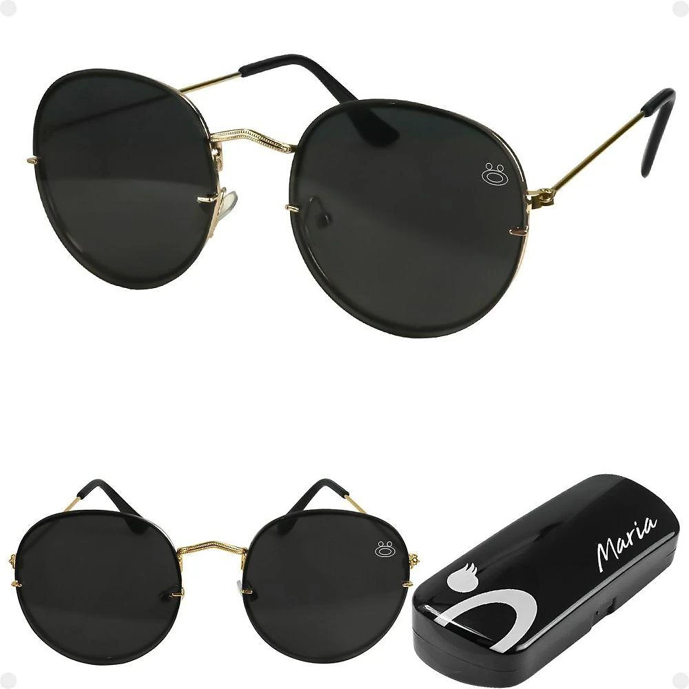 Oculos Sol Preto Aço Inoxidavel Casual Feminino Praia Case