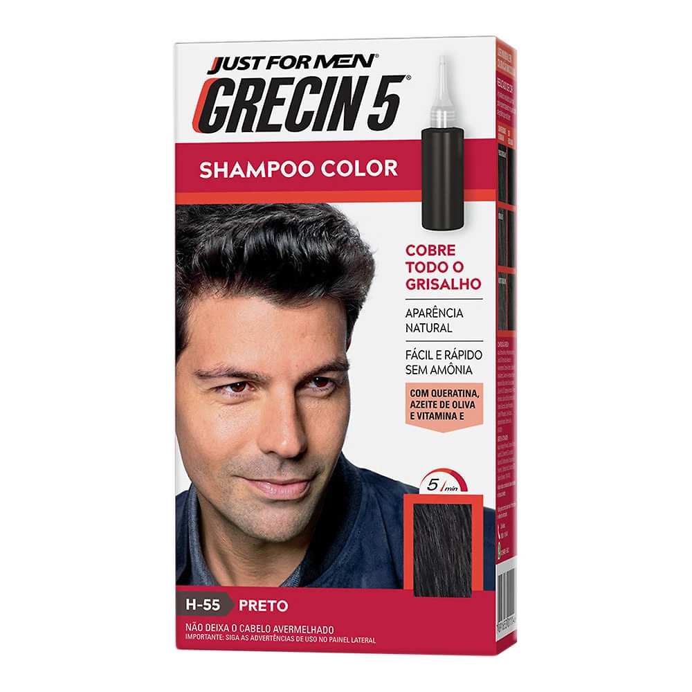 Grecin 5 Shampoo Color Tonalizante Preto 60ml