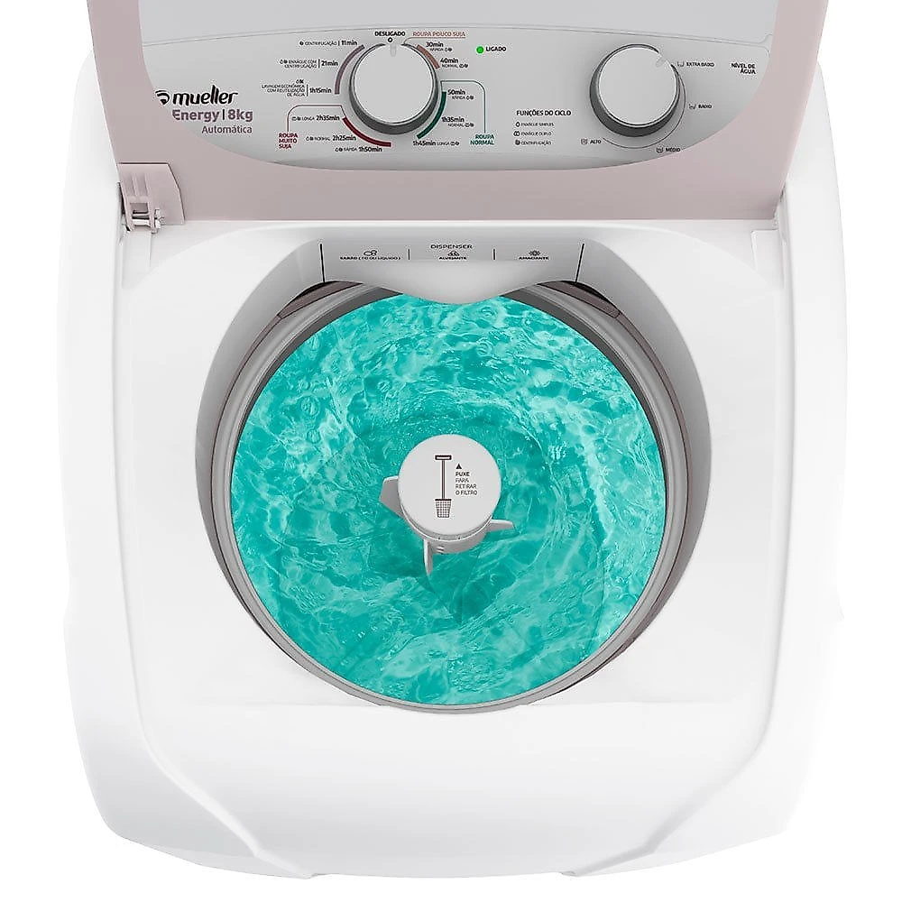 Lavadora de Roupas Mueller 8Kg Energy Automática Branco - 110V