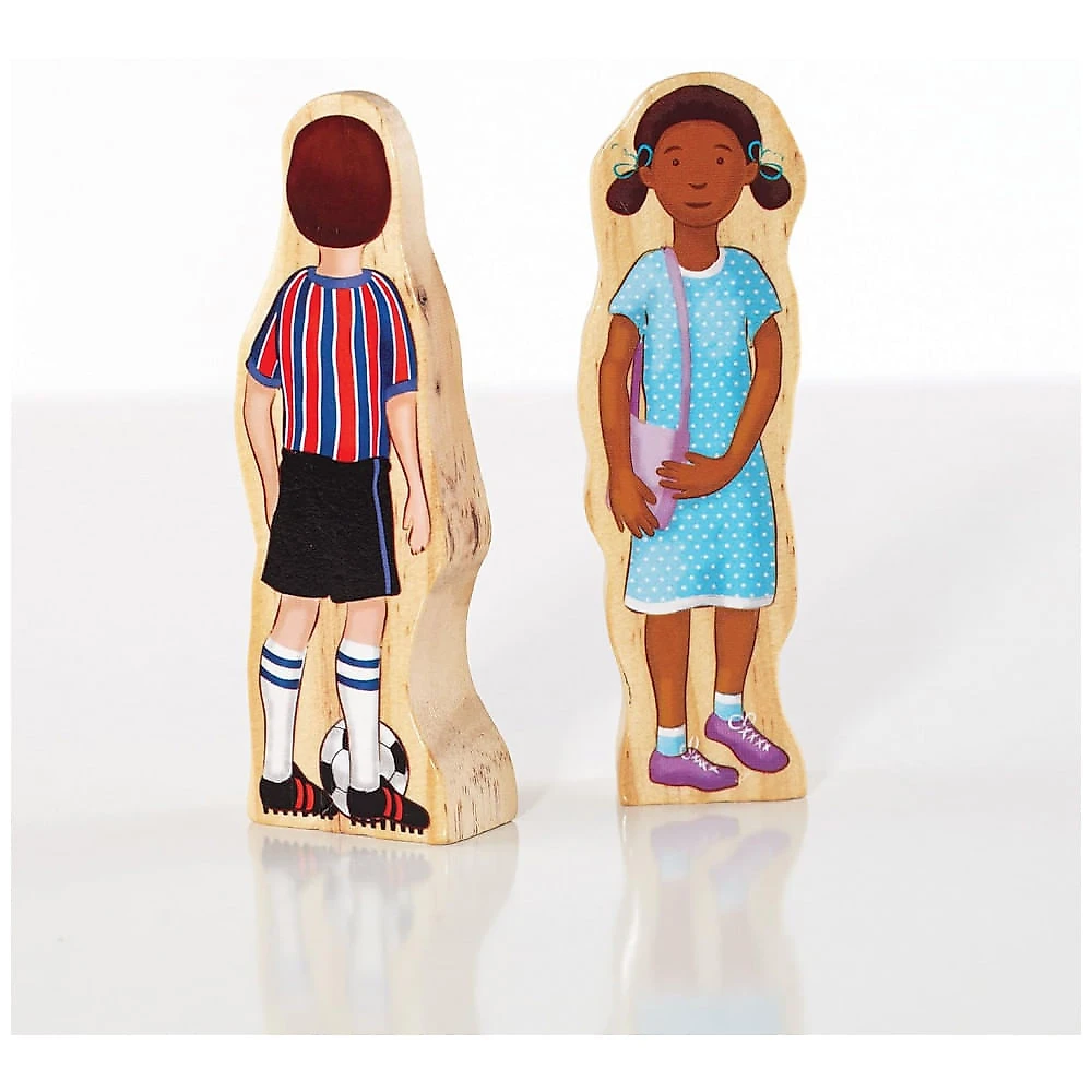 Conjunto de figuras em madeira Guidecraft Wedgies Multicultural Family Set com 28 personagens