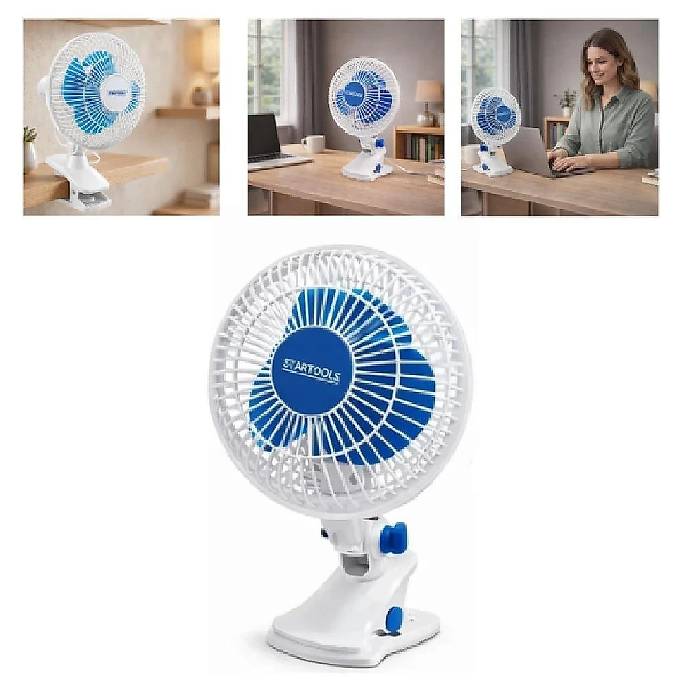 Ventilador de Mesa com Clip Yeet 25W 3 Hélices 2 Velocidades Branco 220V