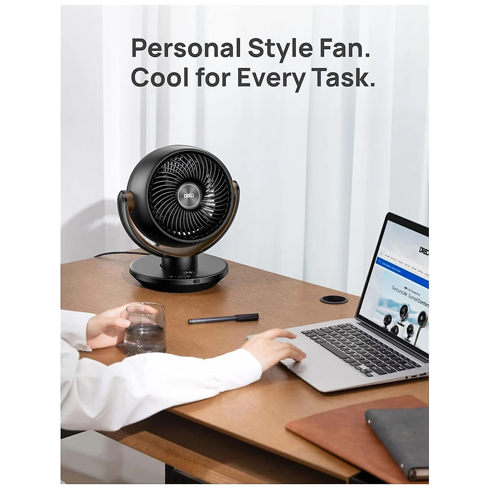 Ventilador de Mesa 27 cm de Altura com Controle Remoto, Distância Máxima do Ar 18 Metros, 4 Velocidades, Temporizador de 8H e Silencioso, 110V 42W, 110v