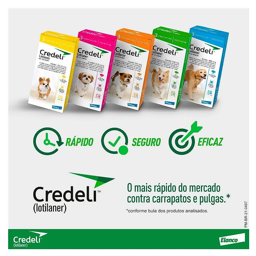 Antipulgas e Carrapatos Elanco Credeli 450 mg - Cães de 11 até 22 Kg