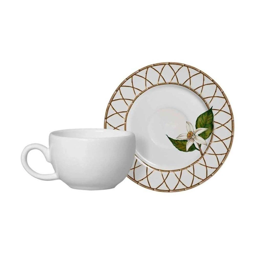 Xícara De Café De Cerâmica C/ Pires Siciliano Alleanza 120ml