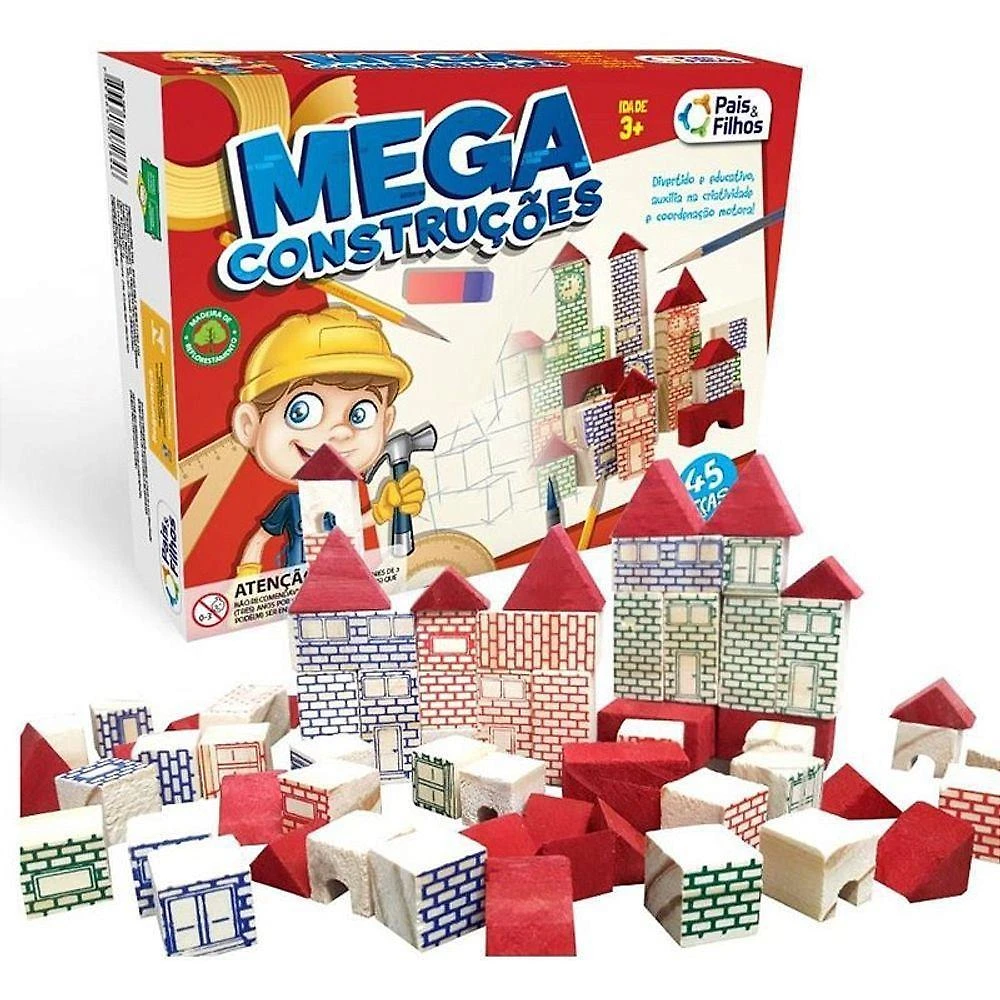 Brinquedo para Montar Mega Construções 45 Peças Pais & Filhos