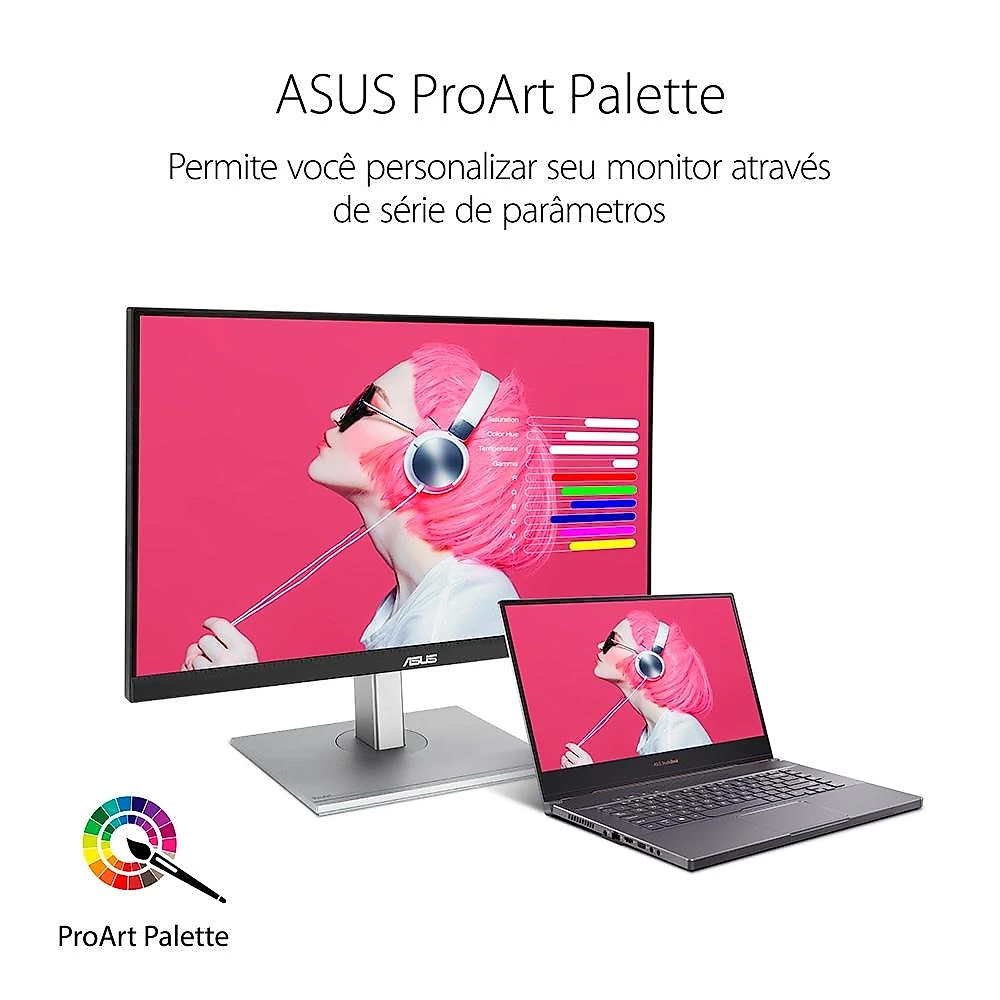 Monitor Profissional ASUS ProArt 27", QHD, IPS, Adaptive Sync, Altura Ajustável, Som Integrado - PA278CV
