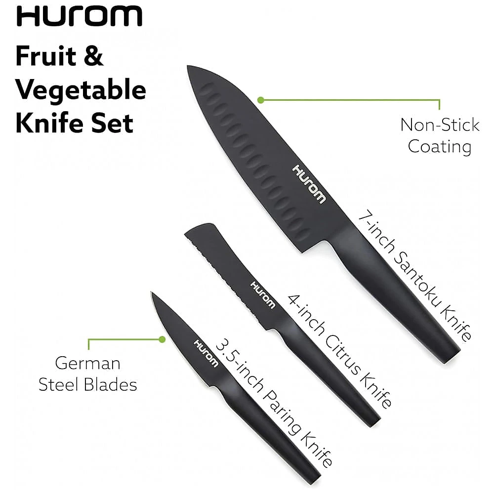 Extrator de Sucos Hurom Black H320 com Conjunto de Facas de Aço Alemão, Máquina de Suco de Pressão a Frio Autocomedora, Lâminas Revestidas