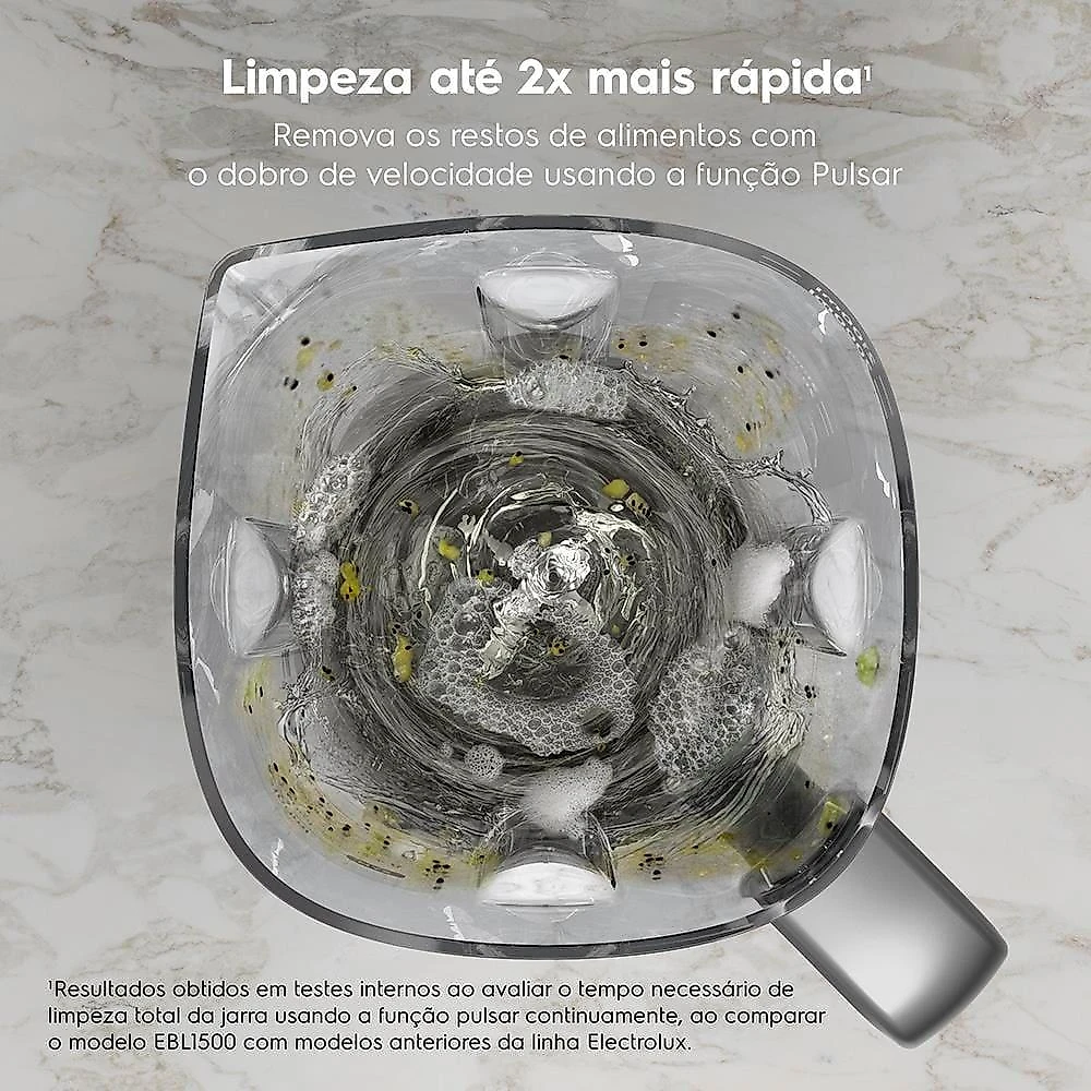 Liquidificador electrolux ebl1500 efficient triforce 1500w 3,2l cinza 110