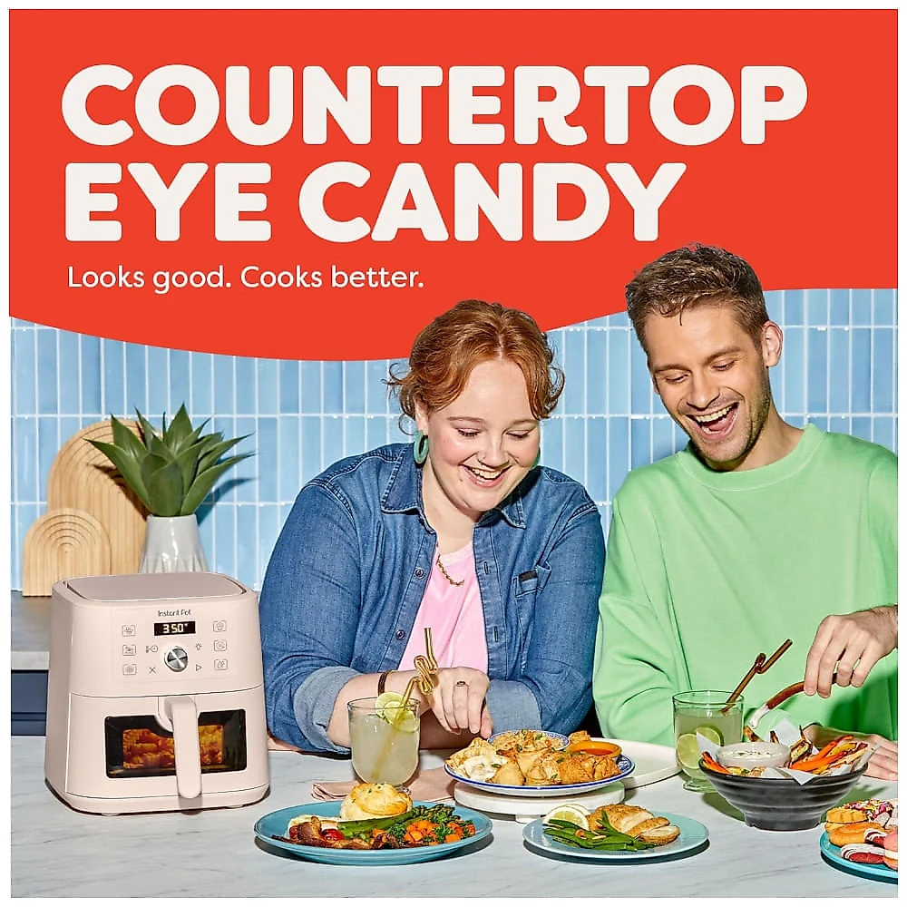 Instant Pot VORTEX 4 Qt Mini Air Fryer 6 em 1 Rosewater - Versátil, Compacta e Poderosa