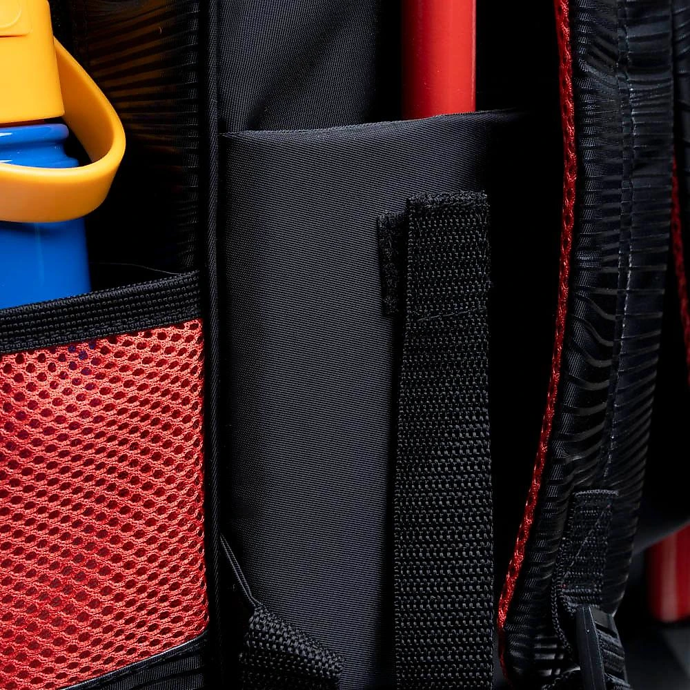 Mochila de Rodinha Infantil Masculina Flamengo Oficial Bola de Futebol Preto-vermelho