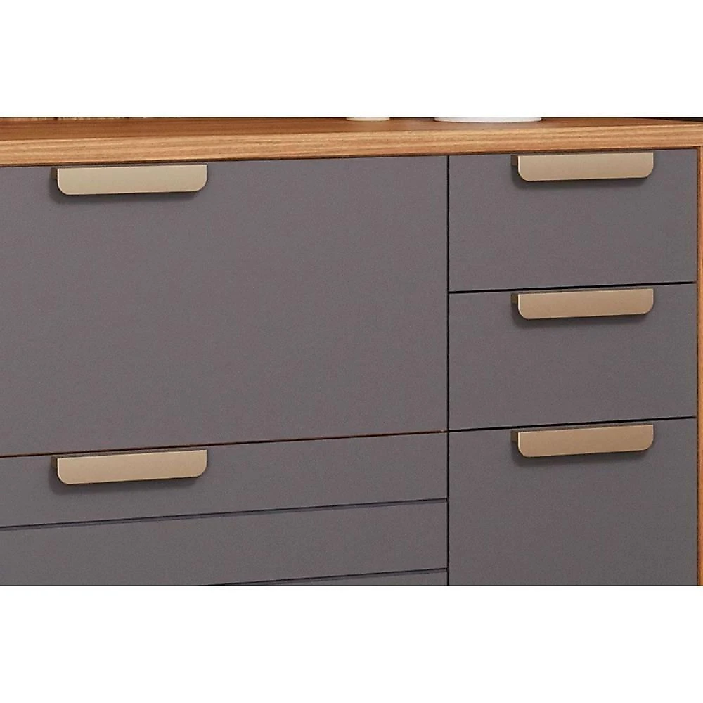 Cozinha Eloise 5 Peças 2 Portas 2 Gavetas MDF 209,6CM Cinamomo-Off MGM
