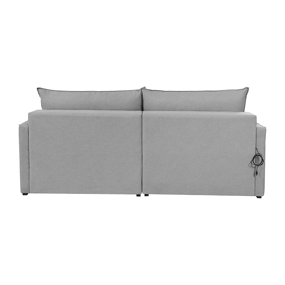 Sofá Retrátil 200cm com Kit Entrada USB 2 Lugares Moon 2323 Estofart Cinza