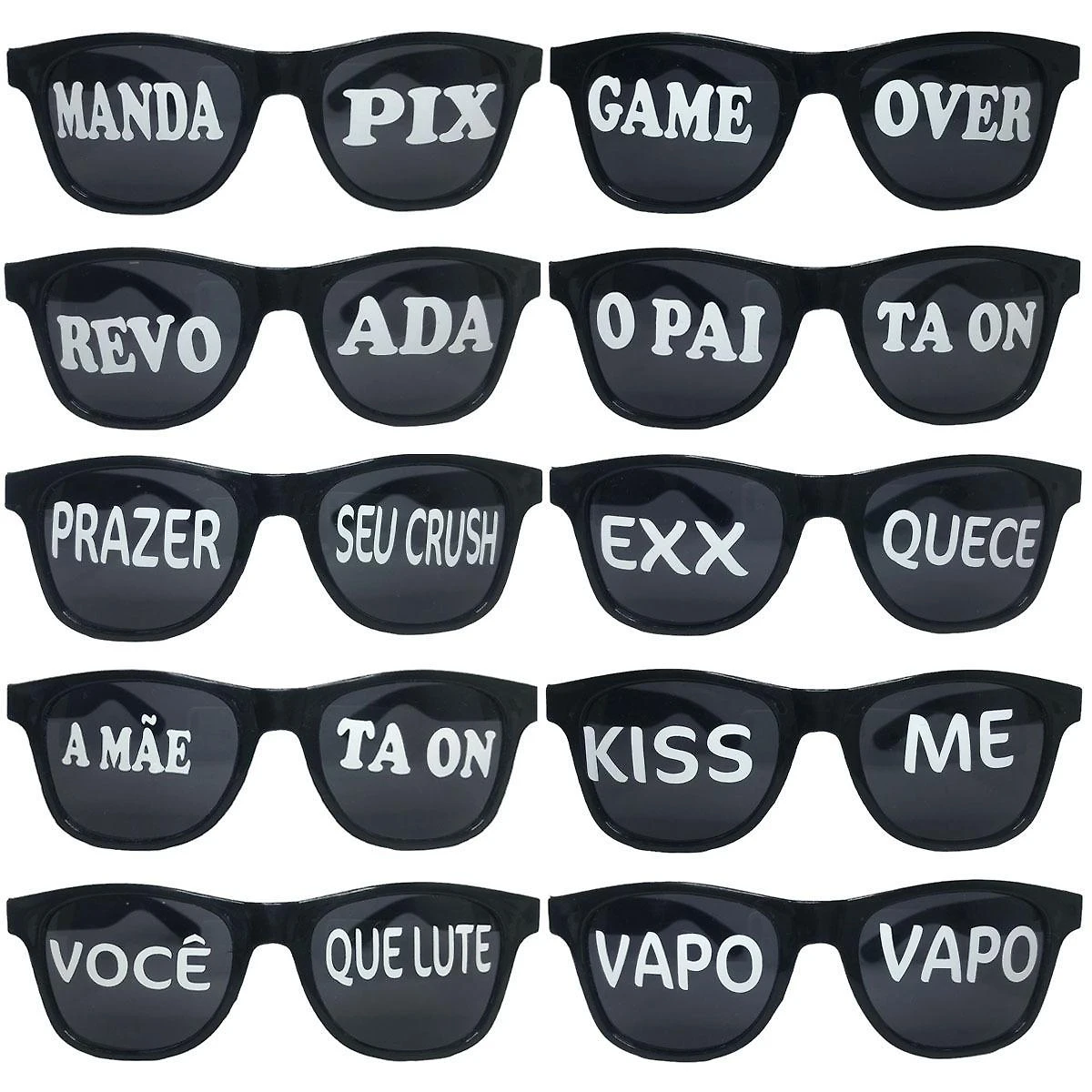 Miniatura Kit 10 Oculos Frases Divertidas Sortidas Festa Balada