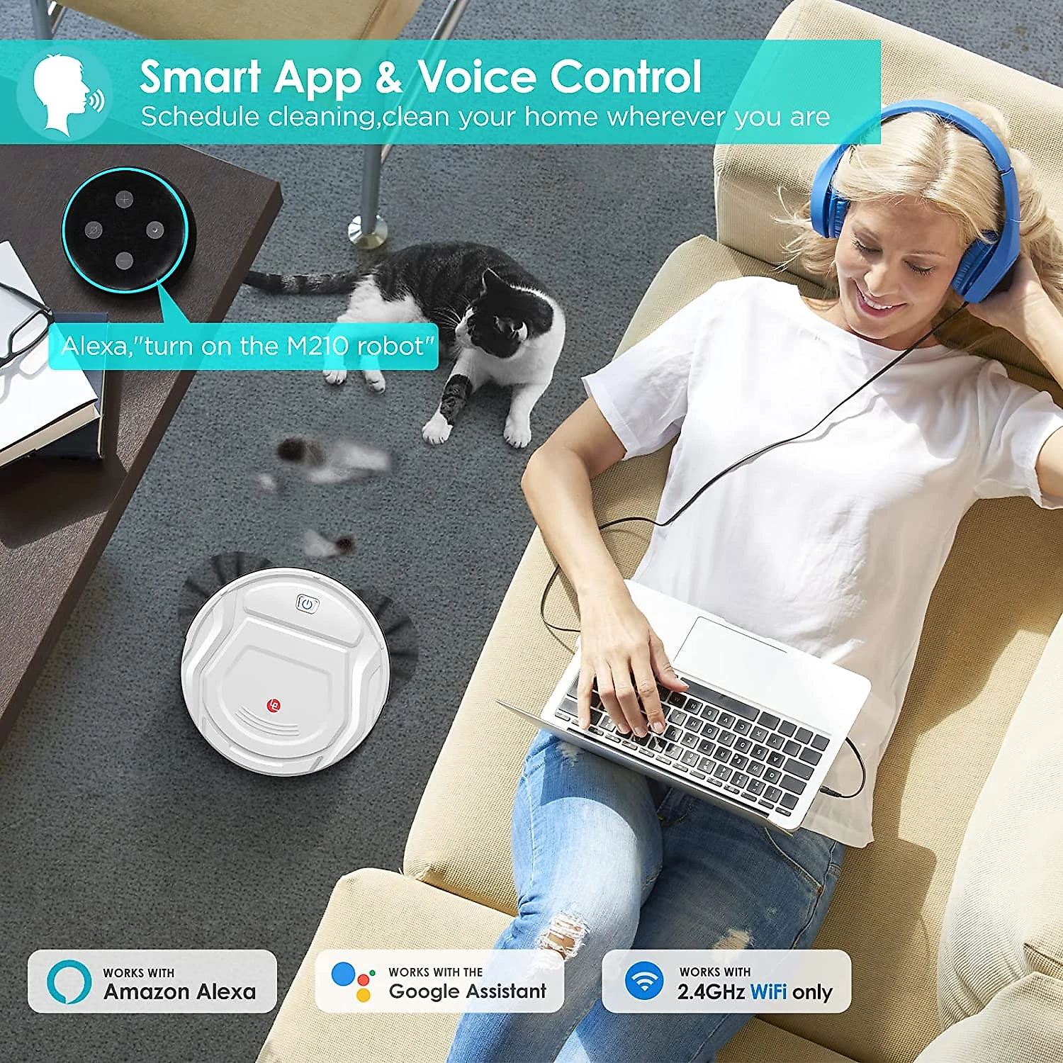 Lefant M210 Aspirador de Pó Robô Inteligente e Automático 18 00Pa de Potência com Auto Carga WiFi APP Alexa Controle Remoto