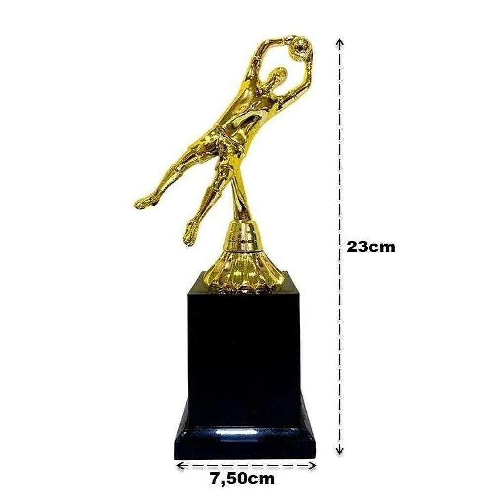Troféu Vitória Vencedor 600021 Goleiro Base Quadrada Dourado Vitória