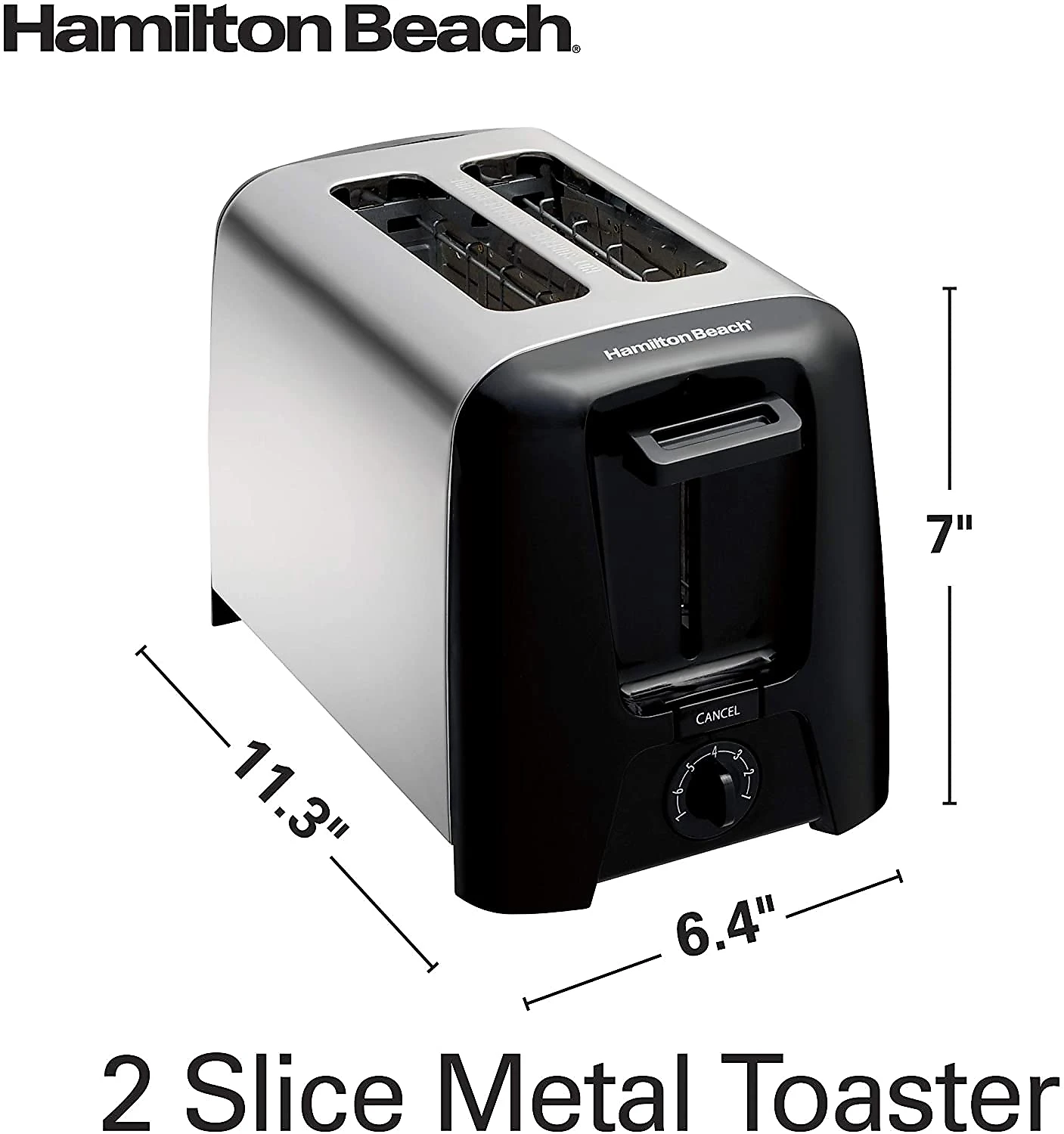 Hamilton Beach ExtraWide Slot Toaster with Shade Selector AutoShutoff Cancel Button and Toast Boost 2Slice Black