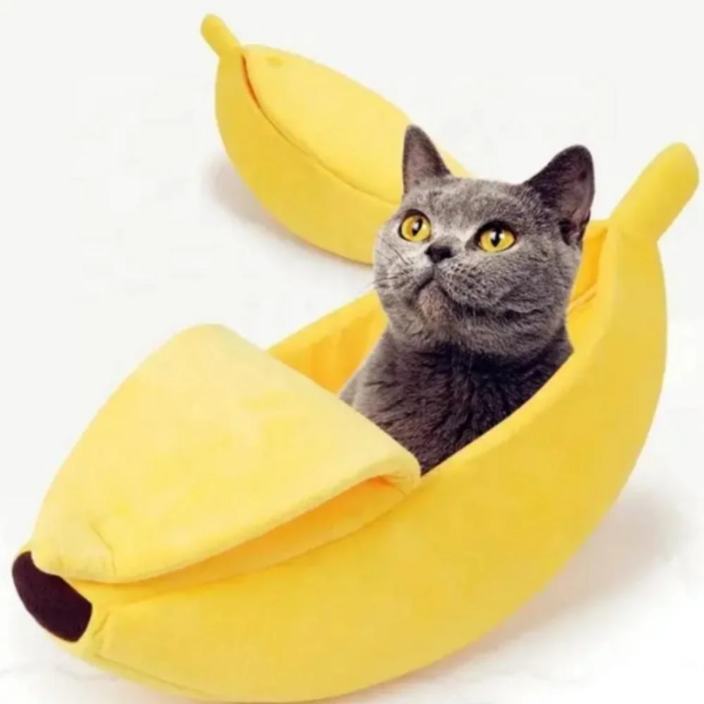 Casinha Cachorro Caminha Pet Gato Banana Cama Pelucia Grande Portatil Almofada Caes Viagem Toca