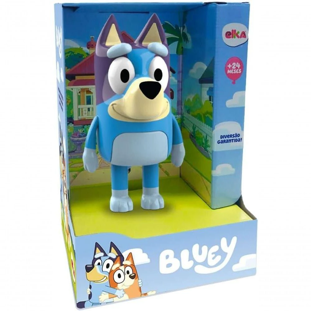 Boneco de Ação Elka Bluey Faz de Conta Estimula Imaginação Azul 22CM