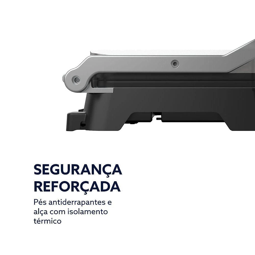 Grill Elétrico Oster OGRL640 Timer Control com Chapas Destacáveis 2100W Preto 220V
