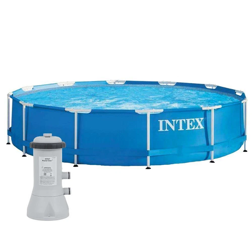 Piscina Estrutural 6.503l Azul Bomba Filtrante 110v Intex