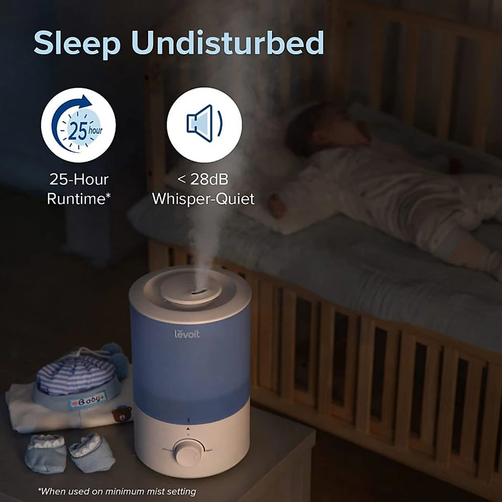 Umidificador Ultrassônico de Névoa Fria 25H de Ação, 3 Litros, Cobertura 27m2, 110V, LEVOIT, Branco