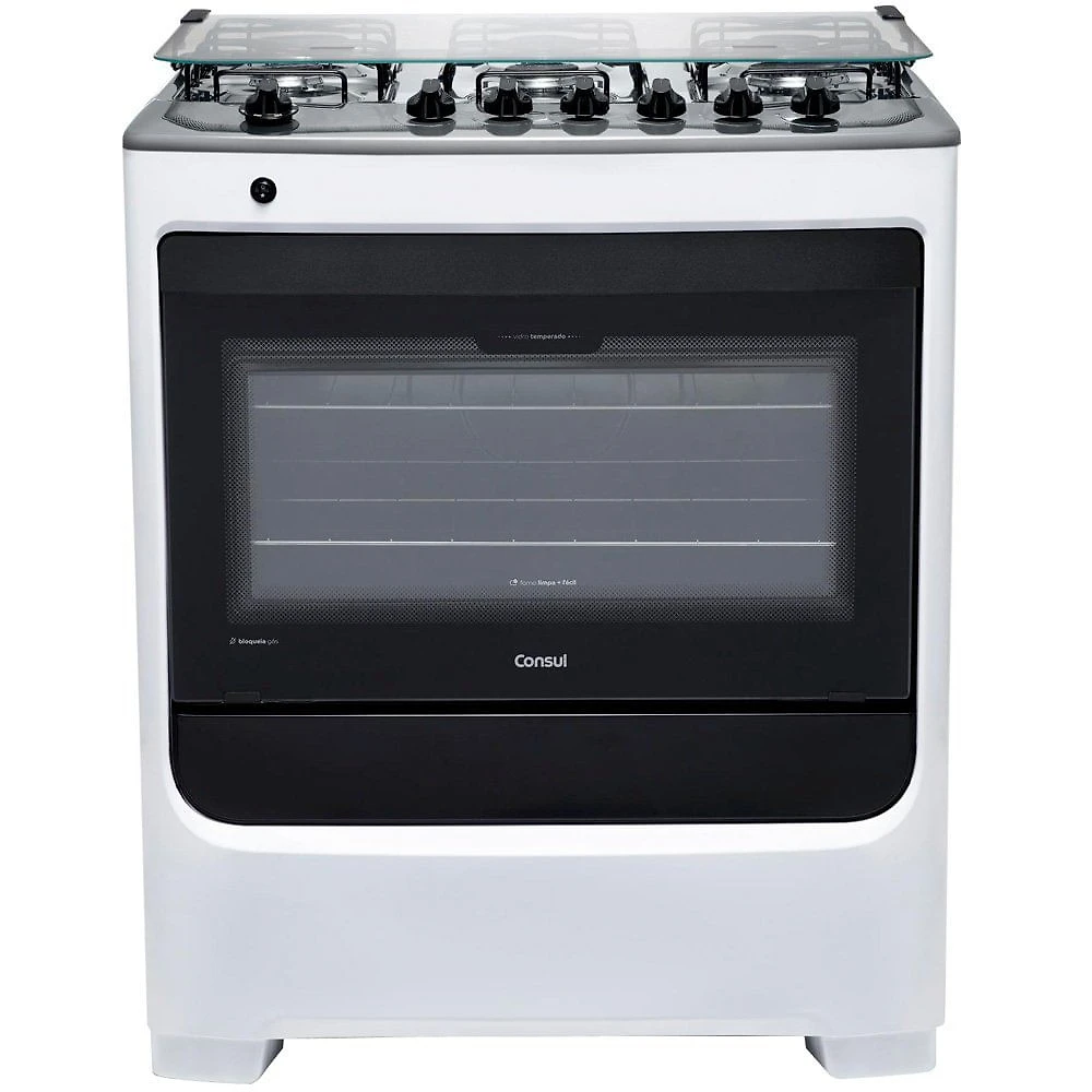 Fogão a Gás de Piso 6 Bocas Mesa em Aço Inox CFS6NAB Consul