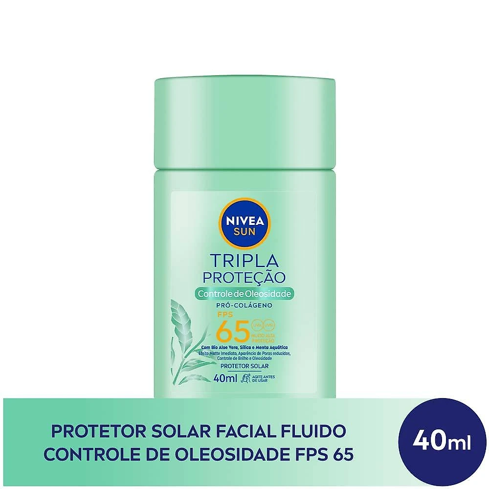 Protetor solar facial nivea sun tripla proteção controle de oleosidade fps65 40ml