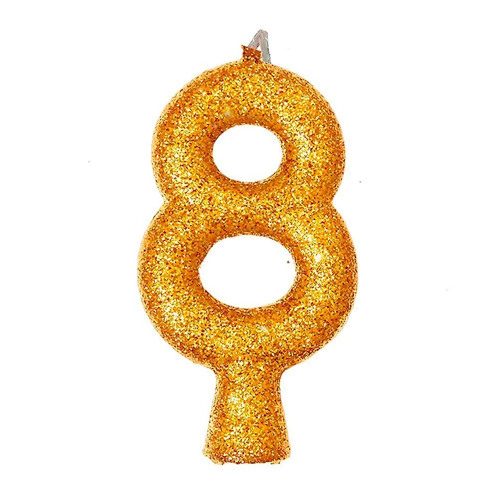 Vela De Aniversário Puro Glitter Dourada Modelo 7