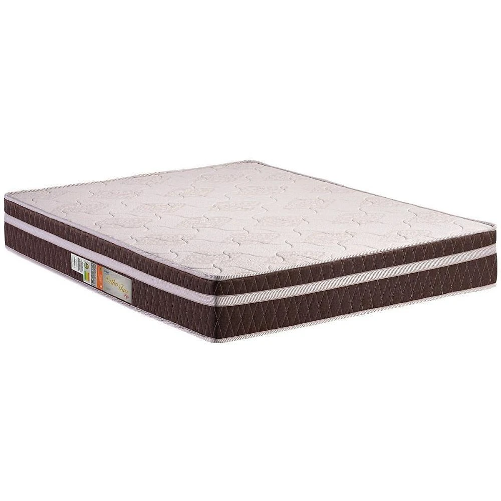 Colchão Casal Espuma D28 Orthoface Vip Euro Pillow 138x188x30cm Marrom