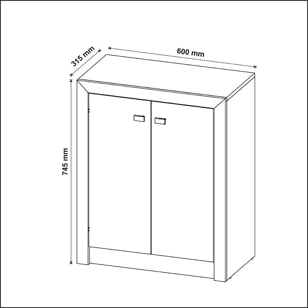Kit Escritório com Balcão 2 Portas e Gaveteiro 3 Gavetas MDP Branco Tecno Mobili