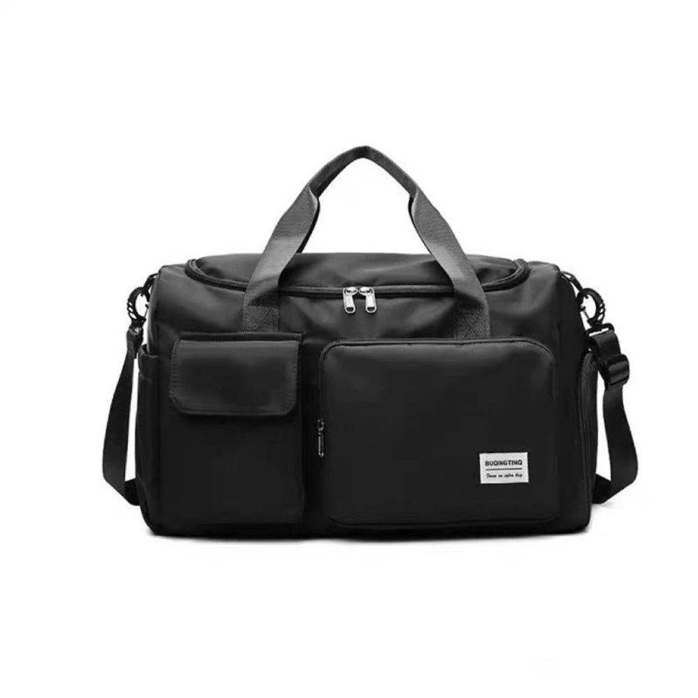 Bolsa Mala de Viagem Academia 45cm X 28cm X 21cm em Tecido Impermeável com Zíper Preto OEM