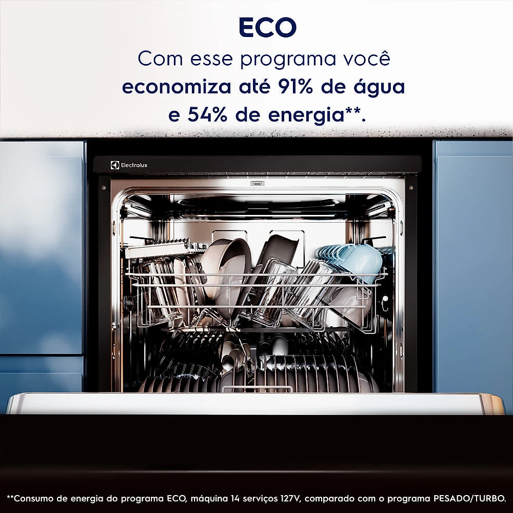 Lava-Louças Electrolux Preta, 14 Serviços com Programa Lava e Seca 50' - LP14E 110