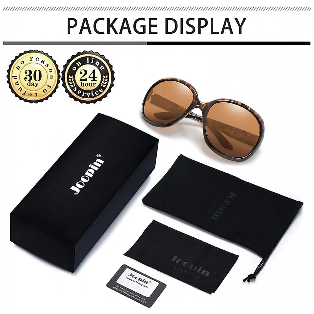 Óculos de Sol Feminino com Proteção UV, Joopin B02, Marrom