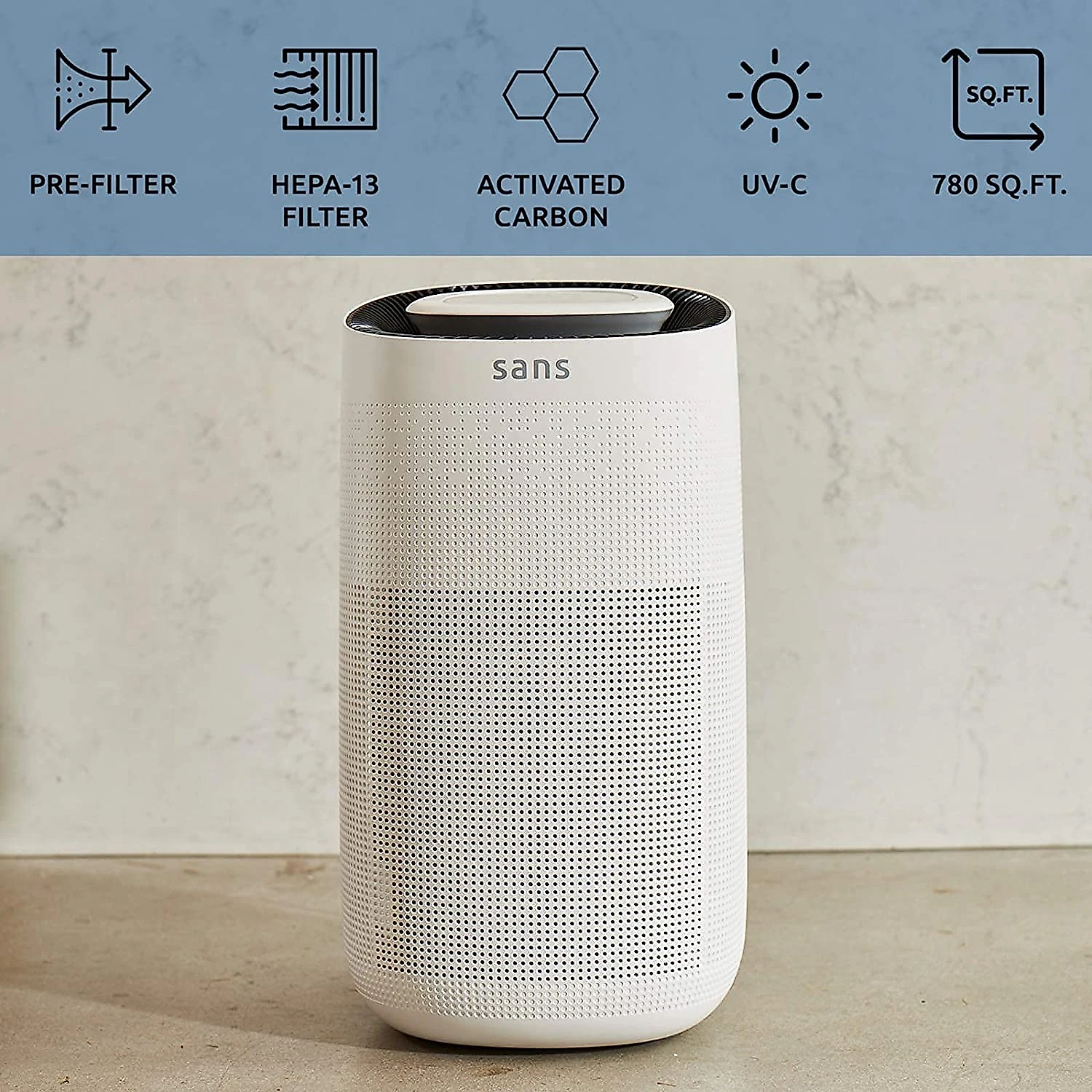 Purificador de Ar Automático com Filtro HEPA H13 Área de 72 m 2 110V Branco