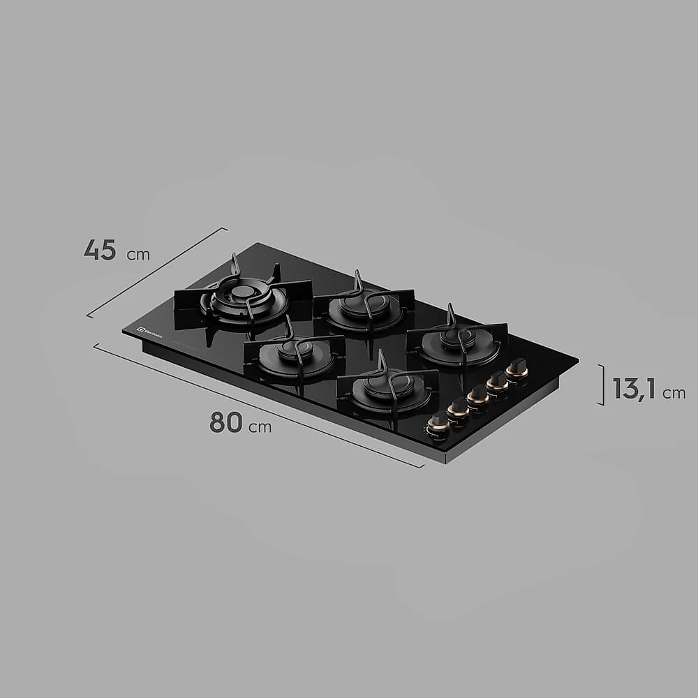 Cooktop Electrolux 5 Bocas Pro Series com Mesa de Vidro (KE5PS)