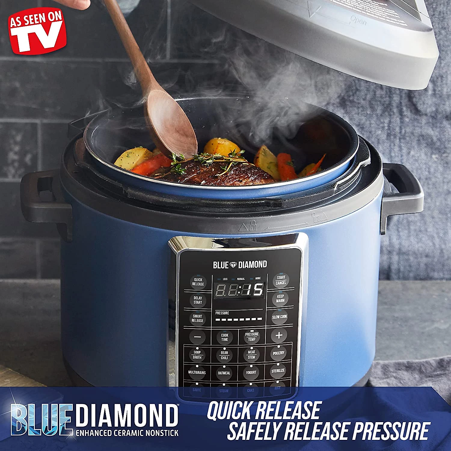 Blue Diamond Panela de Pressão 16 em 1 Capacidade 56L