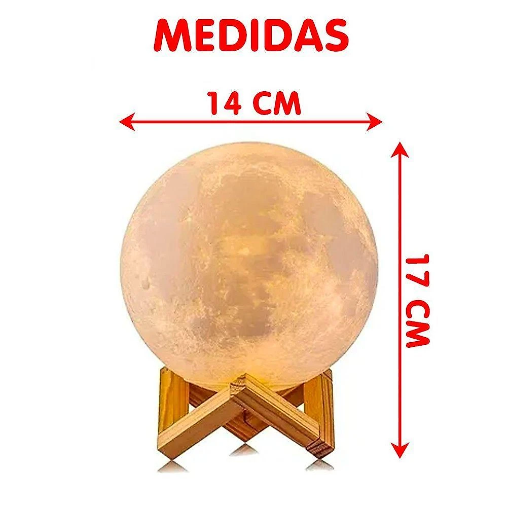 Umidificador de Ambiente Lua Cheia 14cm 0,88L com Suporte e Leds Multicores para Quarto 110V