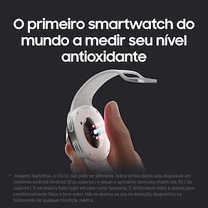 Smartwatch Samsung Galaxy Watch8 44mm LTE Tela Cristal Safira GPS Grafite