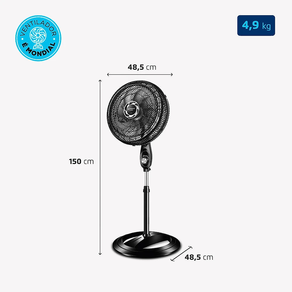 NVT-40C-8P-B - Ventilador de Coluna 40cm Turbo Ventilador de Coluna 40cm Turbo, Mondial, Preto/Prata, 140W, 127V - NVT-40C-8P-B