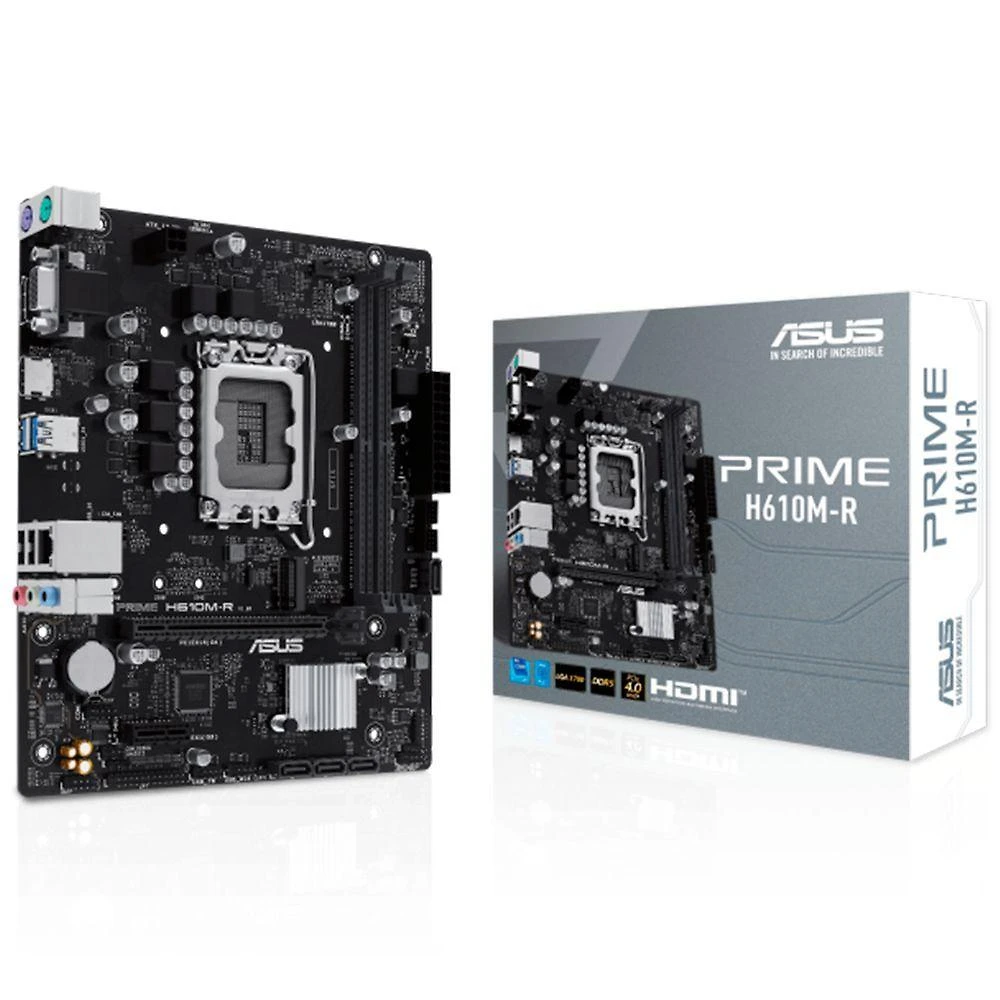 Placa Mãe Asus H610m-r, Socket Intel Lga1700, Ddr5, Hdmi, Vga, Display Port, Usb 3.2, M.2 Nvme, Micro Atx