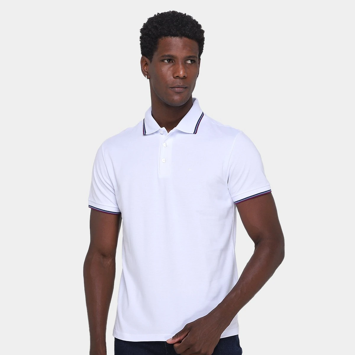 Miniatura Camisa Polo Ellus Masculina Off White+Azul - G