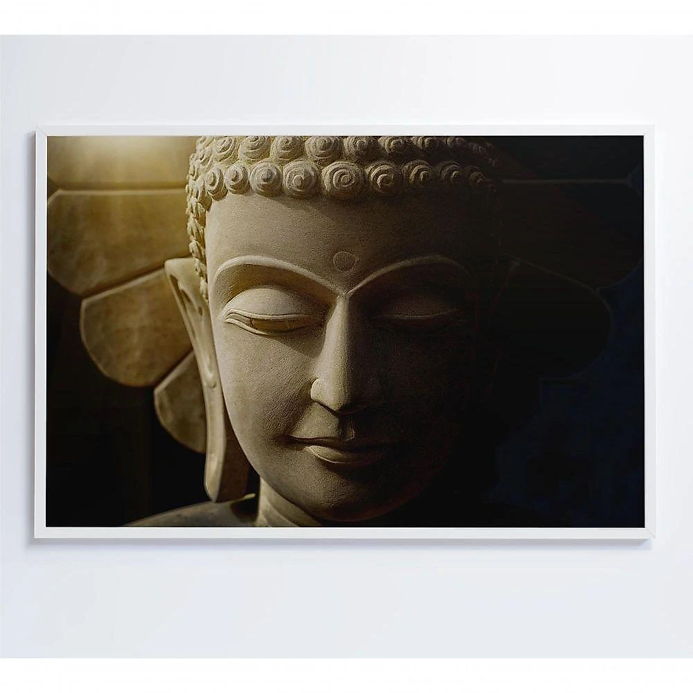 Quadro Buda Face 60x40 Cm Tecido Canvas