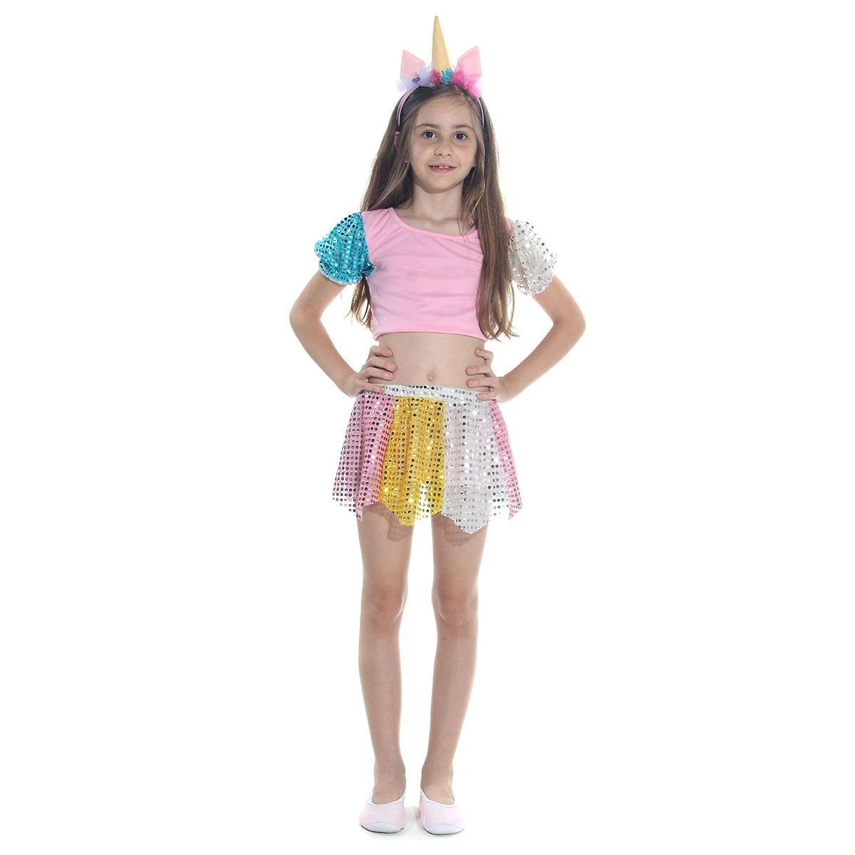 Fantasia Unicórnio Multicolor Infantil - Carnaval