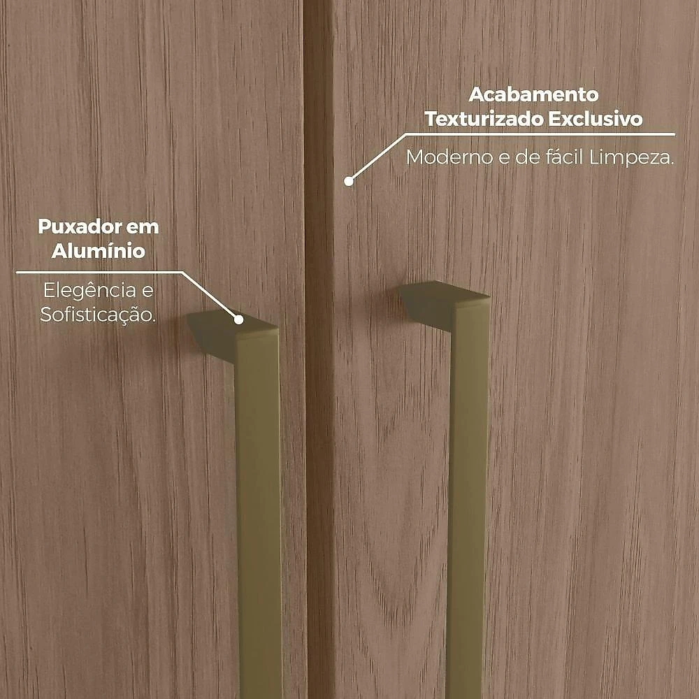 Guarda-Roupa Modulado de Canto Oblíquo 5 Portas MDF Seletto Areia/Jequetibá
