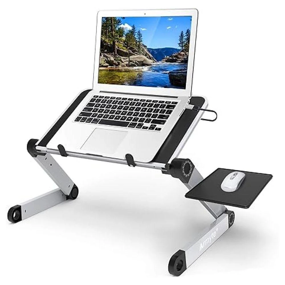 Mesa Notebook Dobrável em Alumínio com Mousepad Articulado 360 graus  Preto Yeet