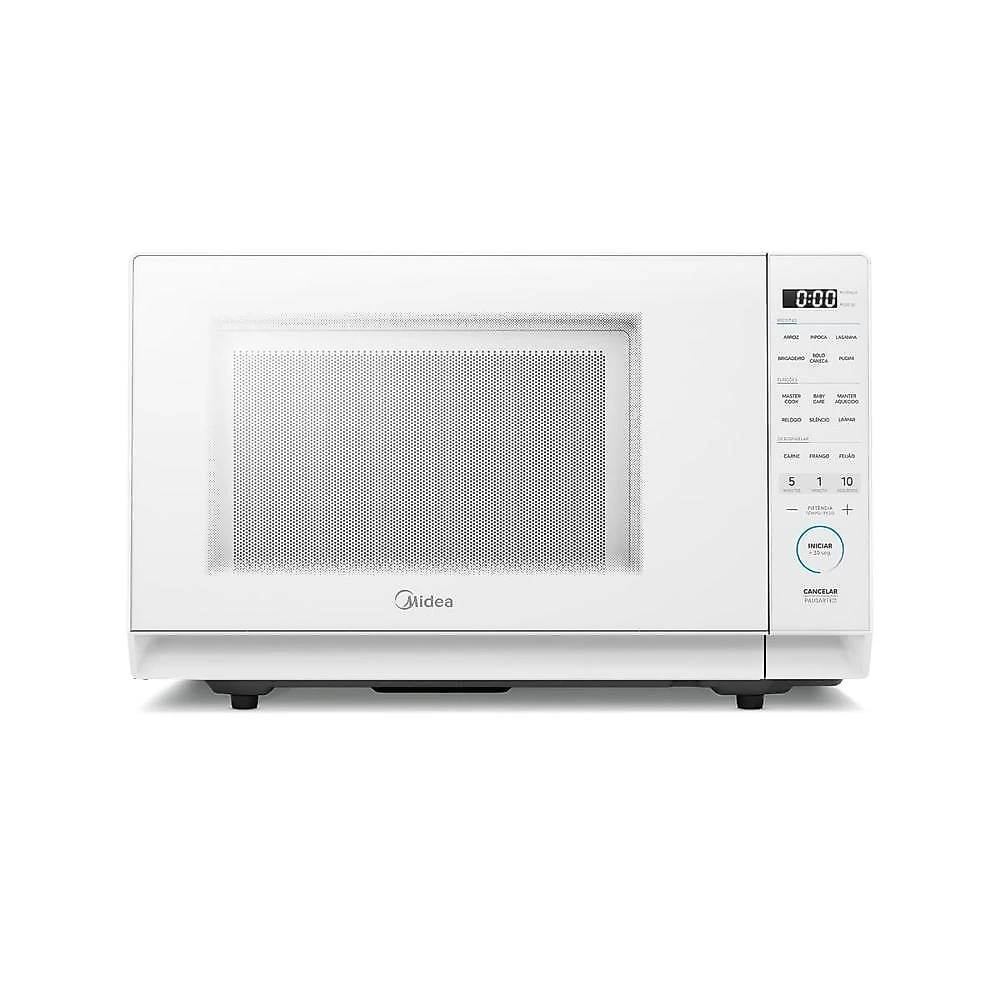 Forno micro-ondas midea mastercook mhp35b 35l masterclean 10 níveis de potência branco 220