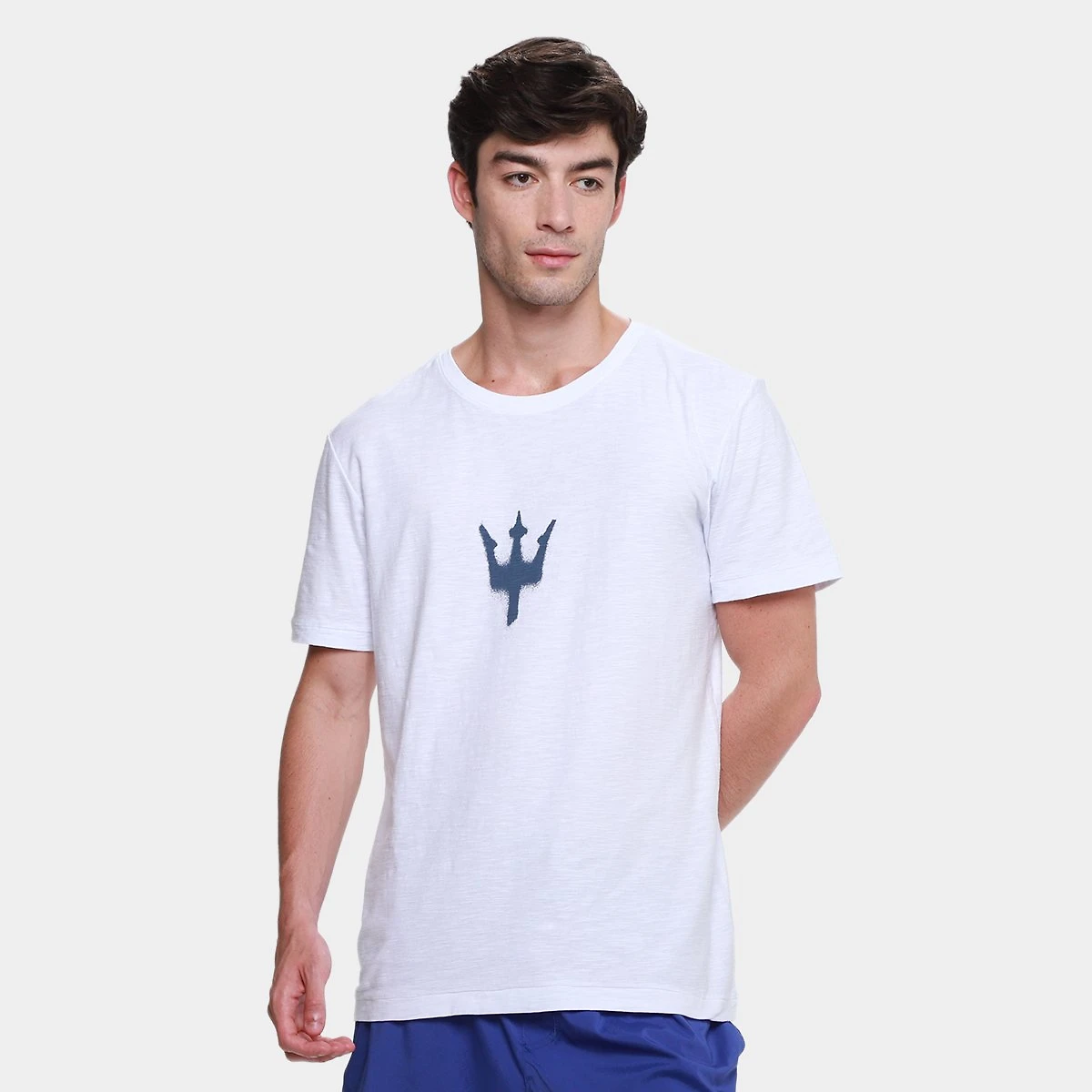 Camiseta Slim Osklen Rough Tridente Spray Masculina