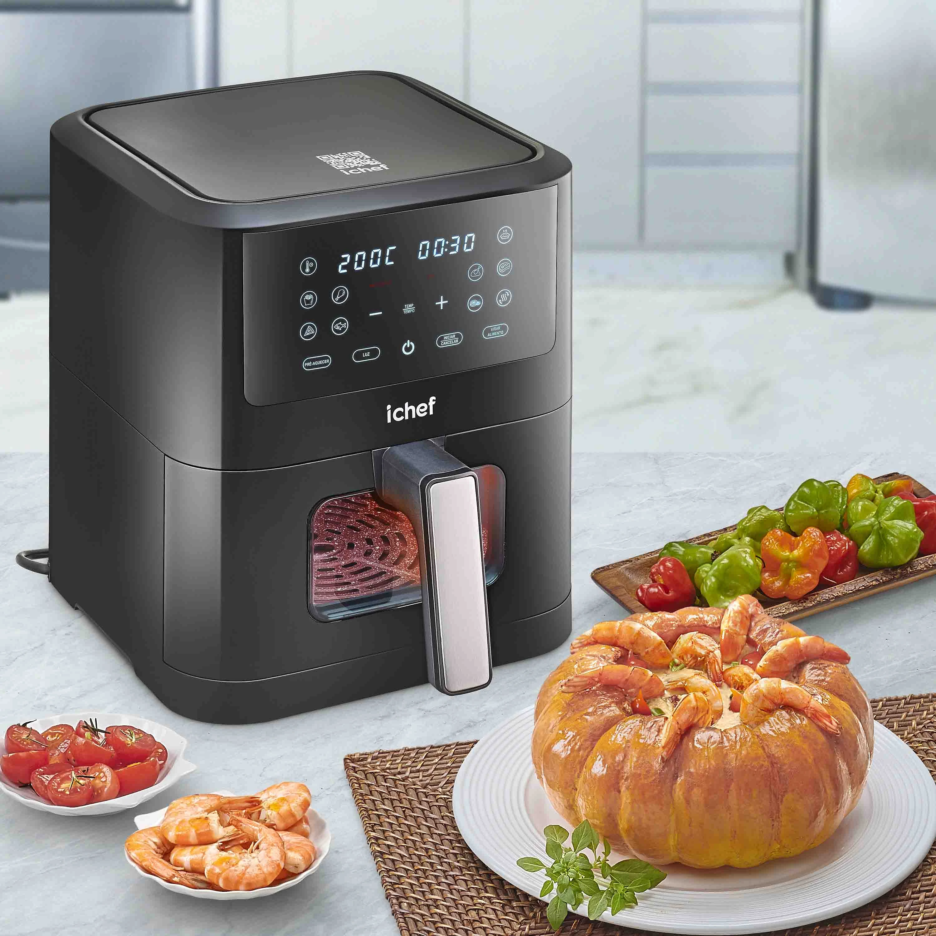 Fritadeira Elétrica Airfryer Ichef Smart Vision 6L | 127V